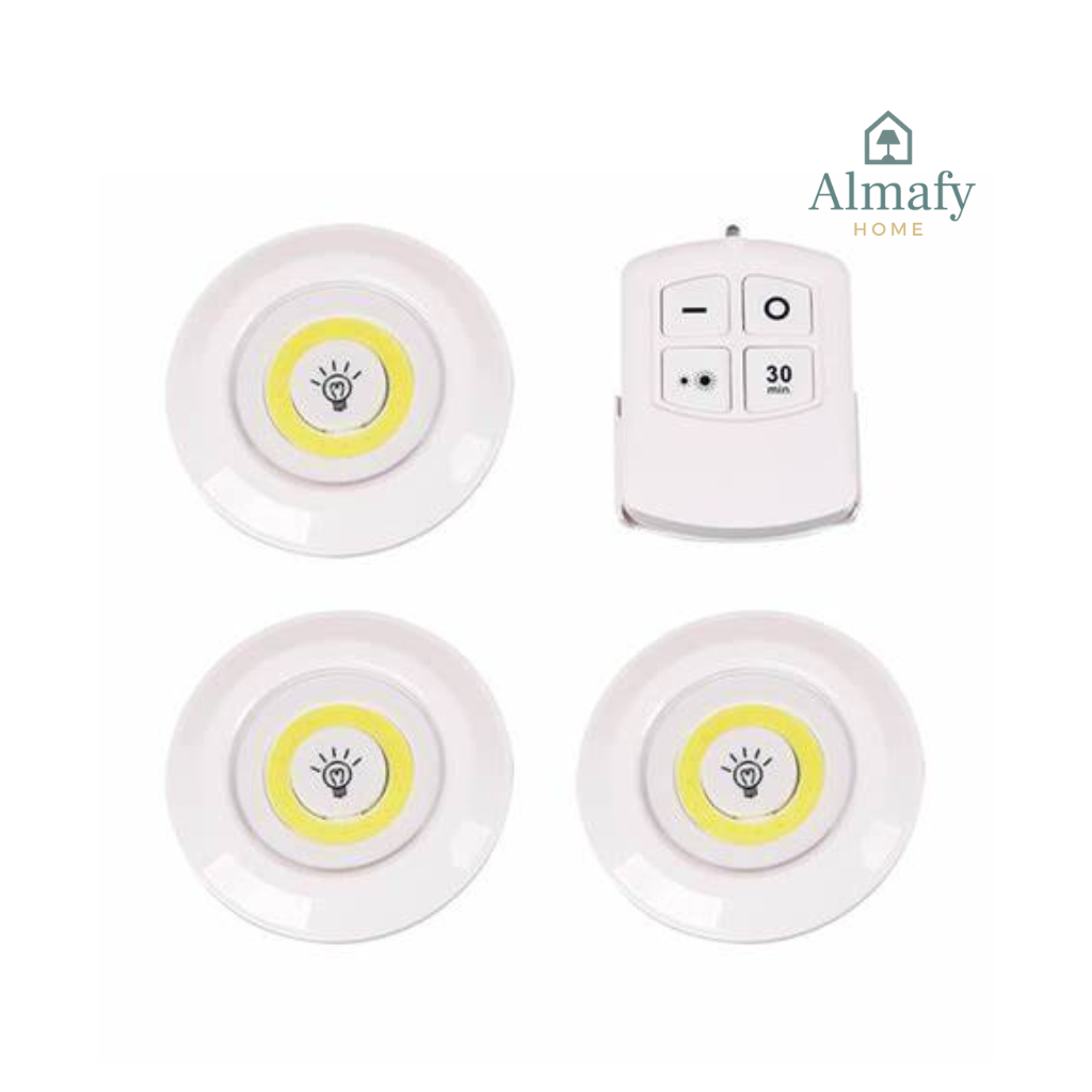 LumiClick™ - Pack 3 Lámparas LED con Control Remoto