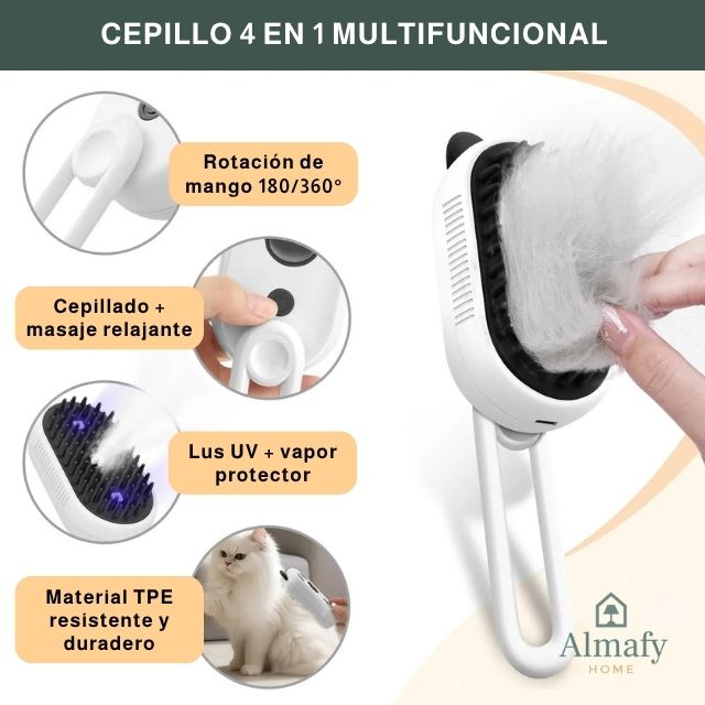 PetSpa UV™ - Cepillo a Vapor Luz UV para Mascotas