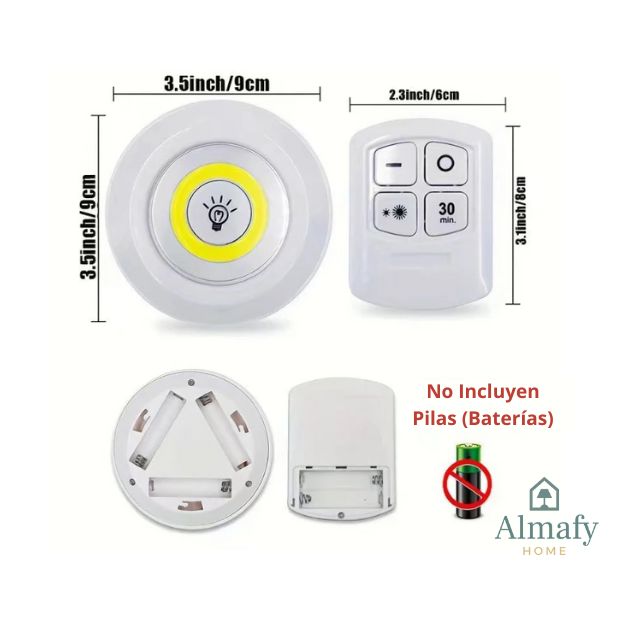 LumiClick™ - Pack 3 Lámparas LED con Control Remoto