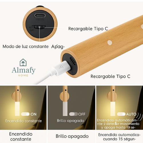 Luminoc™ - Lámpara LED Inteligente Recargable con Sensor de Movimiento