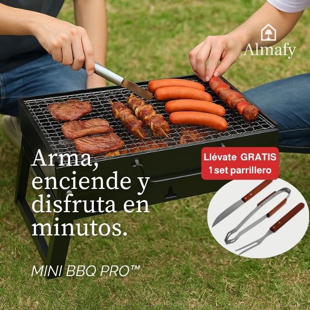 Mini BBQ Pro ™ - Parrilla plegable portátil + set parrillero (GRATIS)