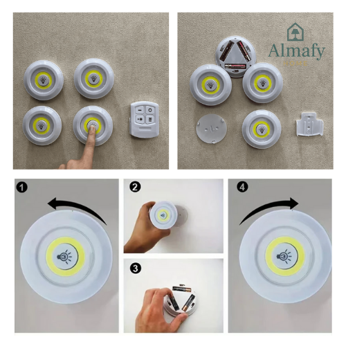 LumiClick™ - Pack 3 Lámparas LED con Control Remoto