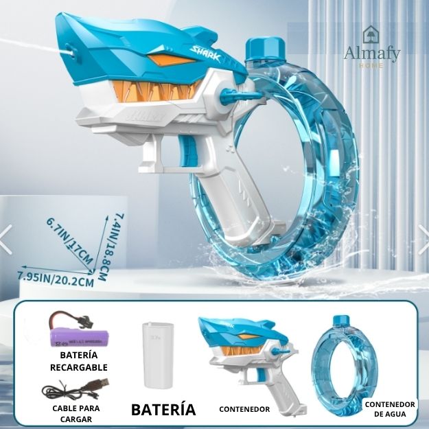 Splash Predator™ - Pistola de Agua Recargable USB Diseño Tiburón