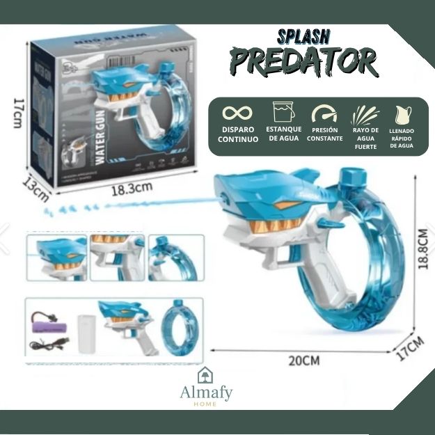 Splash Predator™ - Pistola de Agua Recargable USB Diseño Tiburón