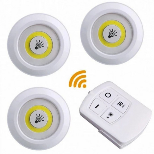 LumiClick™ - Pack 3 Lámparas LED con Control Remoto