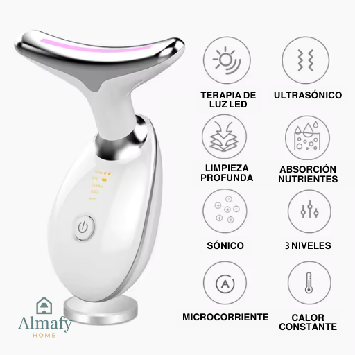 AuraFace Pro™ - Masajeador facial LED 3 en 1