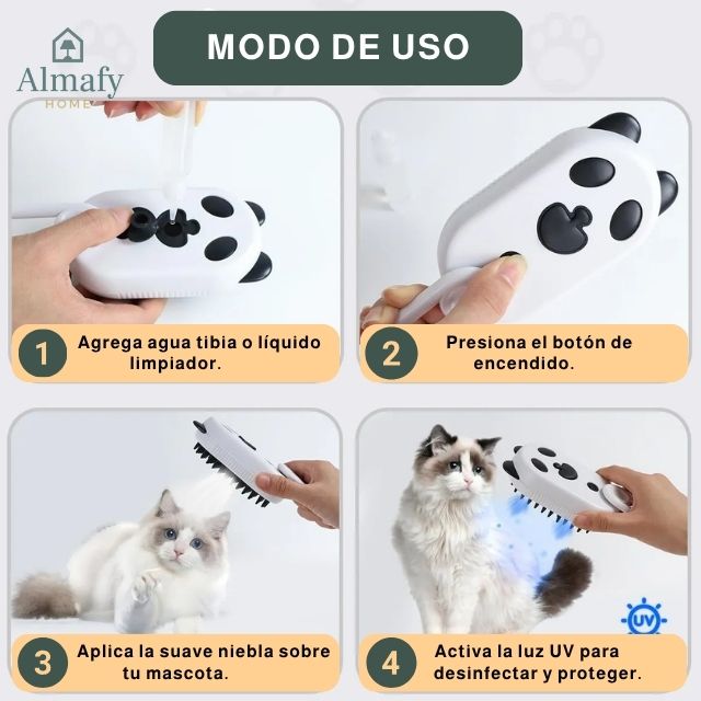 PetSpa UV™ - Cepillo a Vapor Luz UV para Mascotas