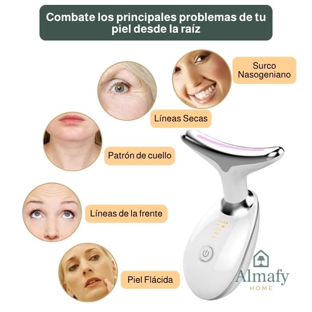 AuraFace Pro™ - Masajeador facial LED 3 en 1