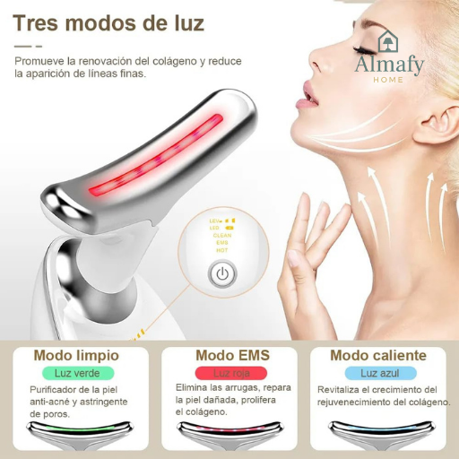 AuraFace Pro™ - Masajeador facial LED 3 en 1