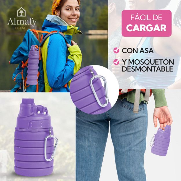 Bottana™ - Botella Plegable Morada 500 ml Outdoor