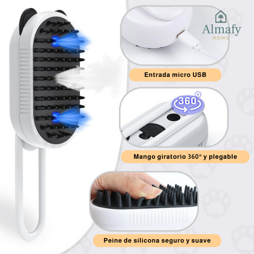PetSpa UV™ - Cepillo a Vapor Luz UV para Mascotas