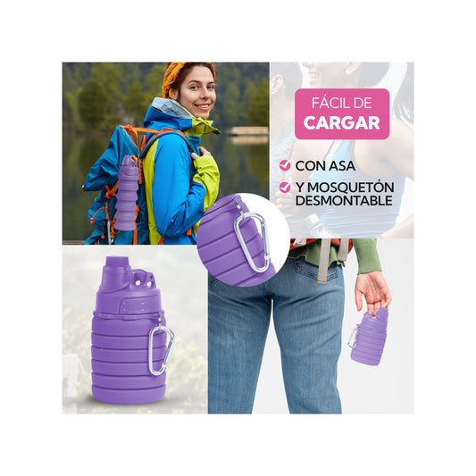 Bottana™ - Botella Plegable/Flexible Morada 500 ml Pro Outdoor