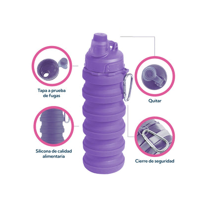 Bottana™ - Botella Plegable/Flexible Morada 500 ml Pro Outdoor